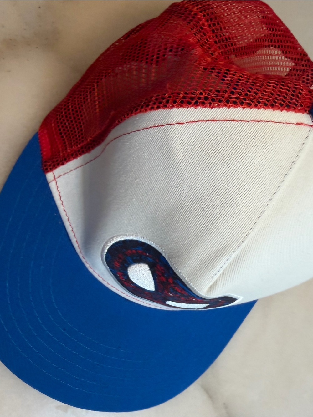 Marvel Red White and Blue Kids Trucker Hat with Spider Motif